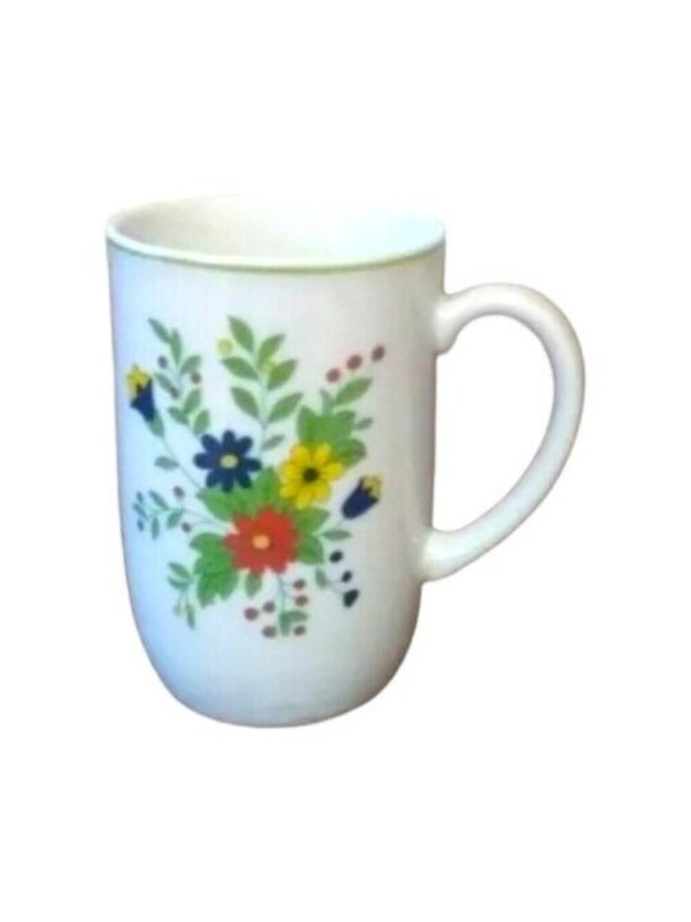 Vintage Knobler flower mug Japan red yellow blue green coffee cup tea - Picture 2 of 12